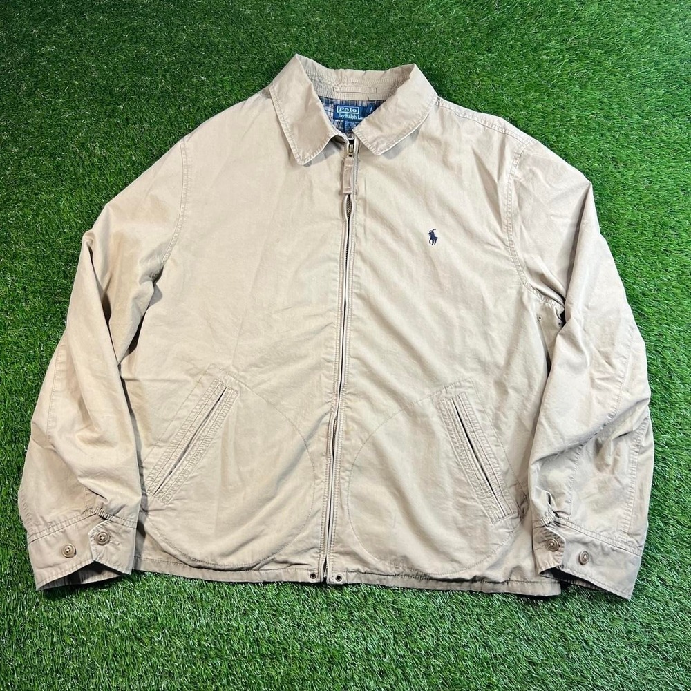 Vintage Polo Ralph Lauren Harrington Jacket XL Talon Zipper Plaid Lining Vintage